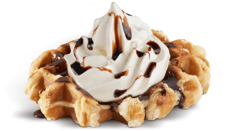 Waffle com gelado